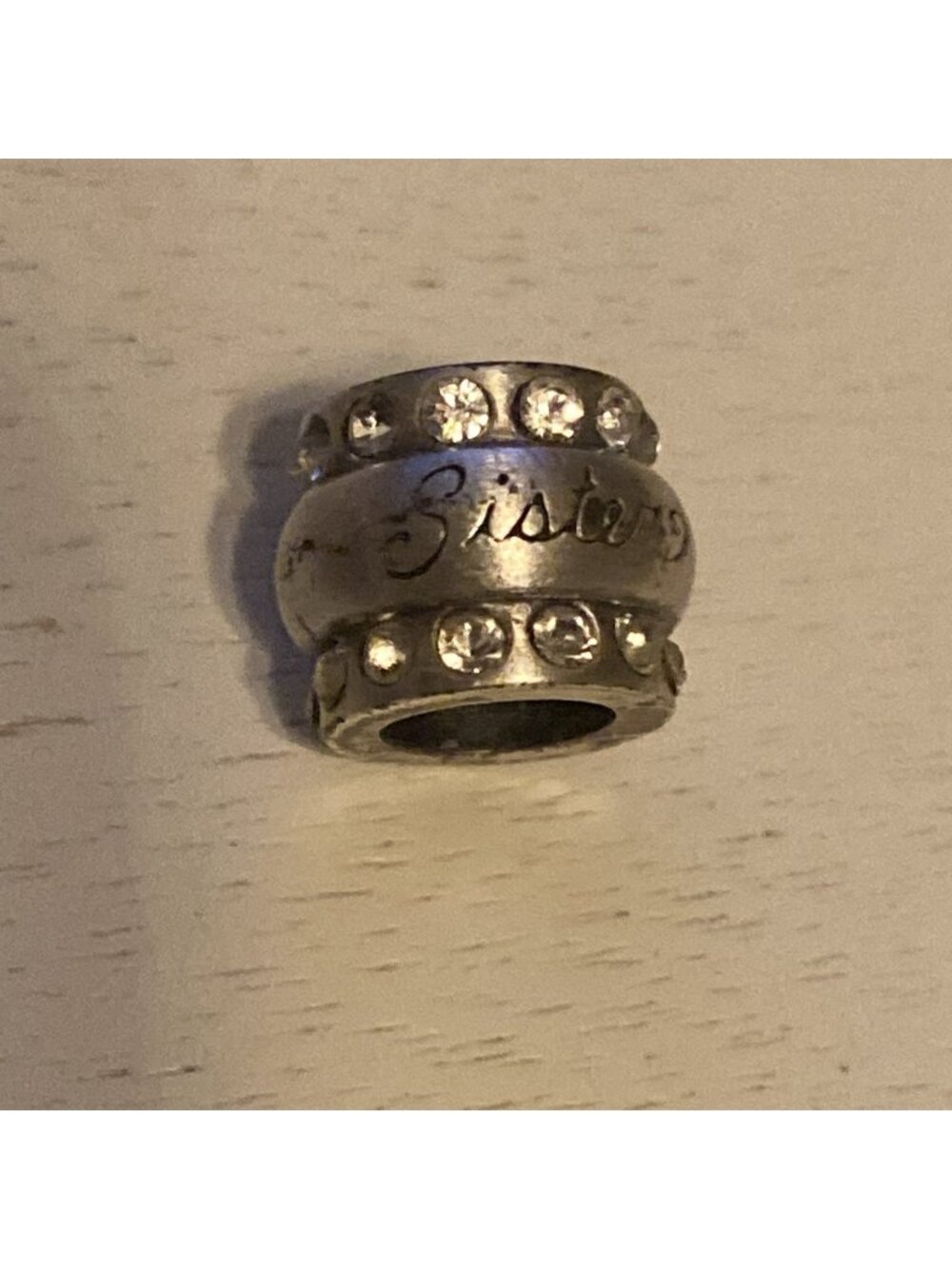 Brighton Sister Charm Silver Tone Crystal Bead Spacer Add a Bead